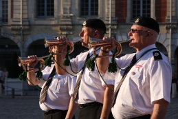 O's Bugle Team performing in Arras Town Square